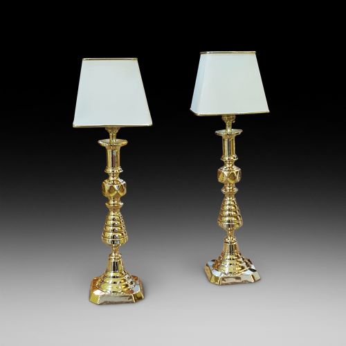 Pair of Large Edwardian Brass Candlesticks