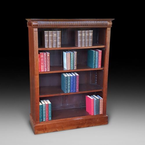 Edwardian Walnut Open Bookcase