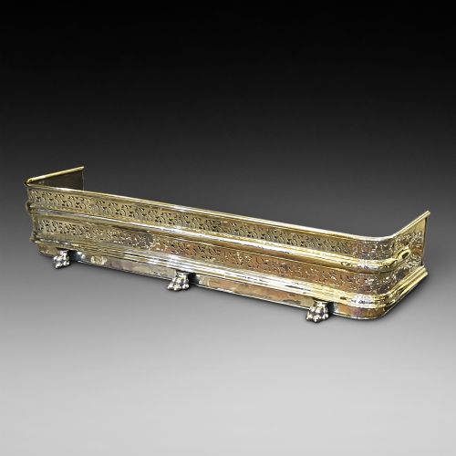 Late Victorian Pierced Brass Fender