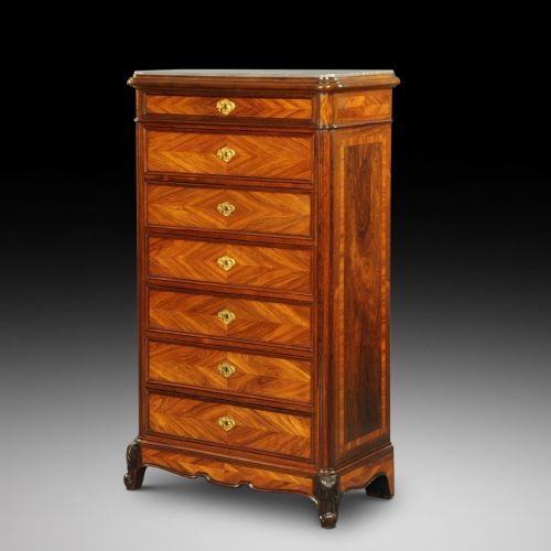 Late 19thc French Rosewood and Kingwood Semanier