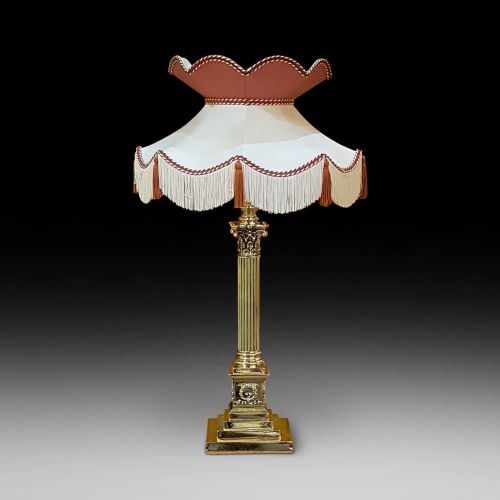 Late 19thc Brass Table Lamp