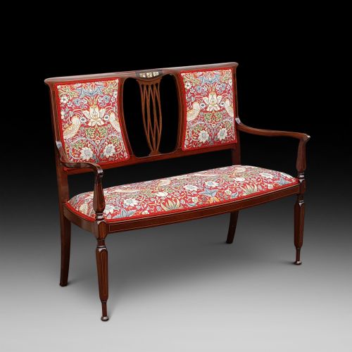 Arts and Crafts Mahogany 2 Seater Settee