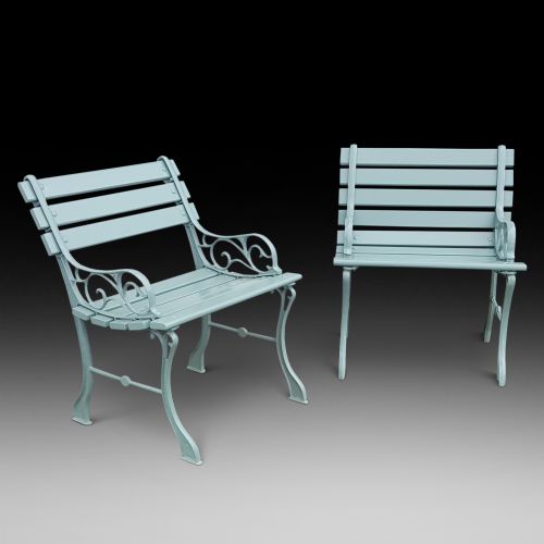 Pair of 1930'S Cast Iron Garden Seats