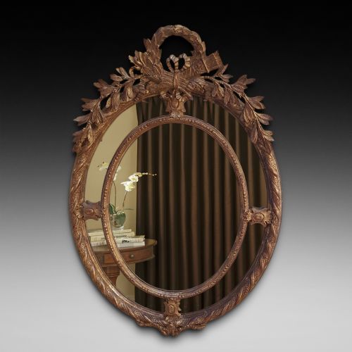 Victorian Gilt Wood Oval Wall Mirror