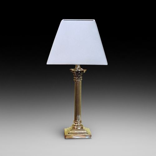 Edwardian Brass Corinthian Column Table Lamp