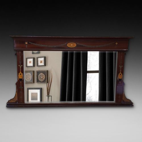Late 19thc Mahogany Overmantle Mirror