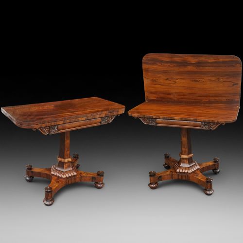 Pair of Regency Rosewood Tea Tables