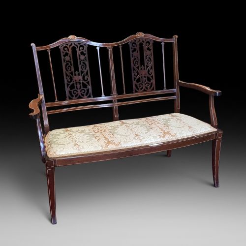 Edwardian Inlaid Mahogany Two Seater Sofa