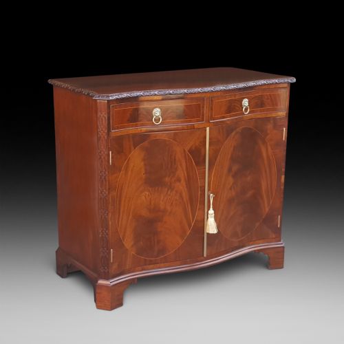 George III Style Serpentine Mahogany Drinks Cabinet