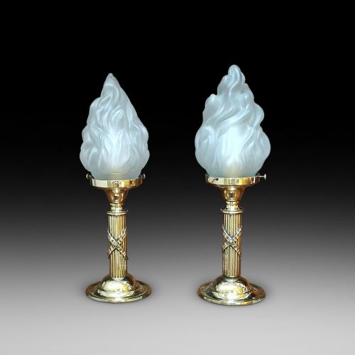 Pair of Brass Pullman Lamps