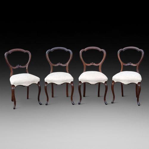 Four Victorian Rosewood Dining Chairs