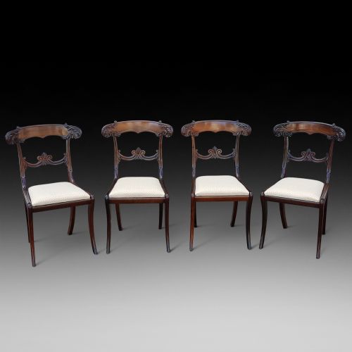 Set of Four Late Regency Rosewood Dining Chairs