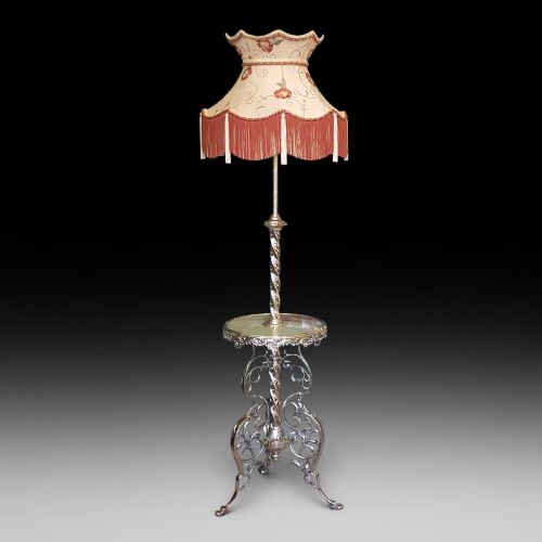Edwardian Brass Extending Standard Lamp