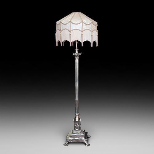 Late 19thc Brass Extending Telescopic Standard Oil Lamp