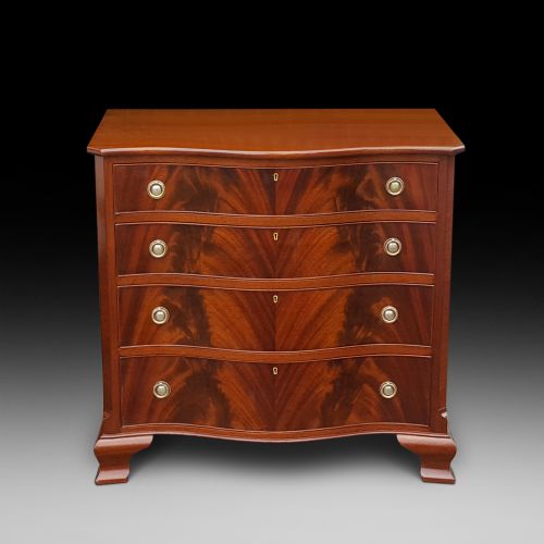Early 20thc Mahogany Serpentine Chest of Drawers