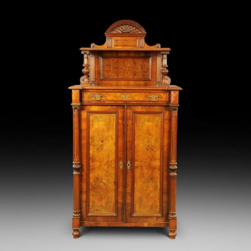Victorian Black Walnut Tall Cabinet