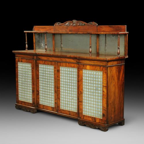 William IV Goncalo Alves Breakfront Side Cabinet