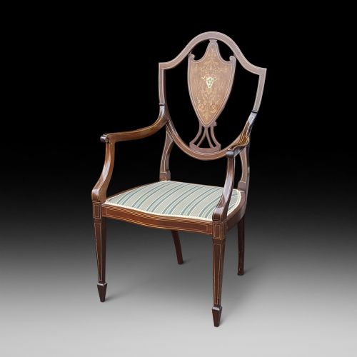 Edwardian Mahogany Inlaid Armchair
