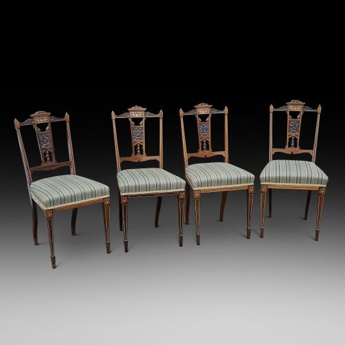 Set of 4 Edwardian Rosewood Salon Chairs
