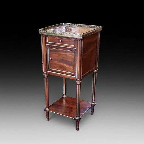 Late 19thc French Mahogany Bedside Cabinet 
