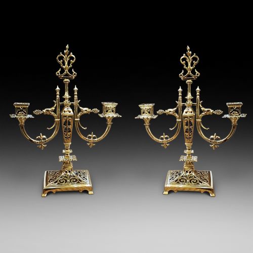Pair of Aesthetic Brass Candelabra