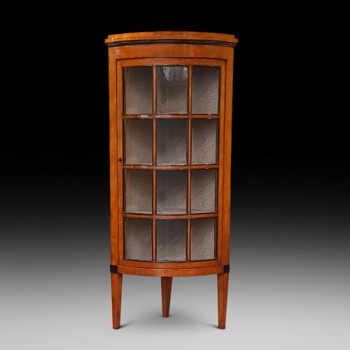 Mid 19thc Biedermeier Satin Birch Corner Display Cabinet