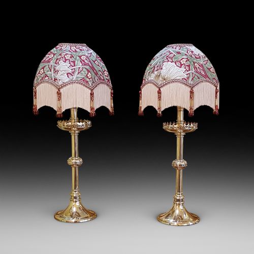 Pair of Victorian Ecclesiastical Candlesticks