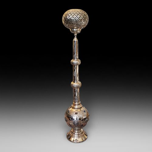 Late 19thc Persian Pierced Brass Incense Burner