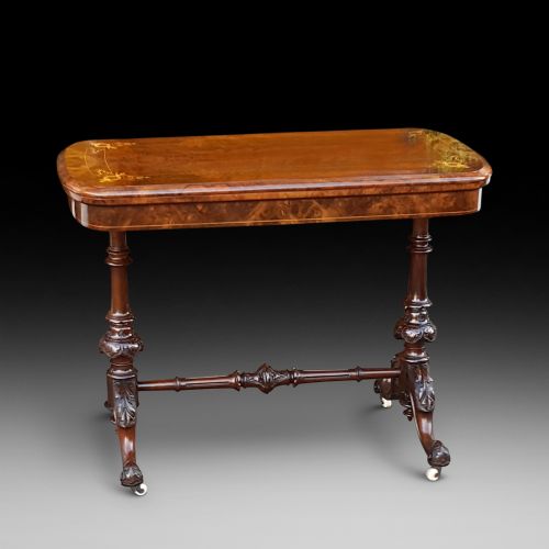 Victorian Inlaid Walnut Card Table