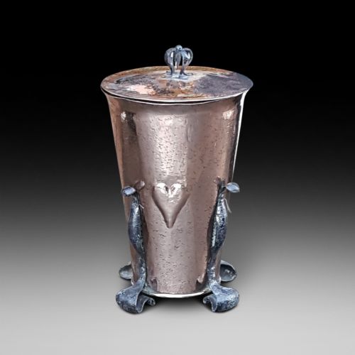 Arts and Crafts Copper Coal Dispenser