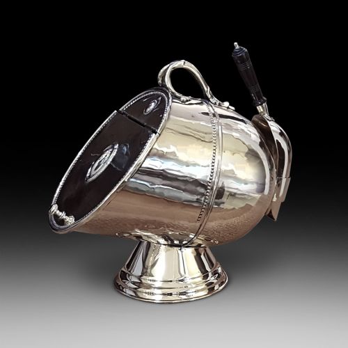 Victorian Brass Lidded Coal Dispenser