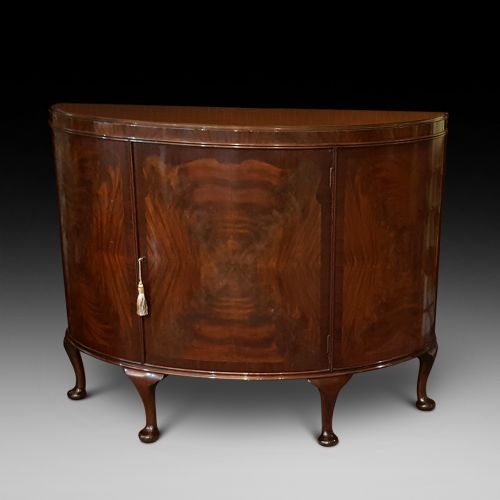 Mahogany Bow Front Drinks Cabinet