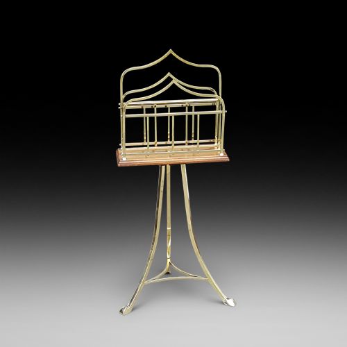 Brass and Oak Revolving Canterbury