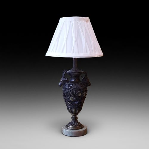Late 19thc Bronze Urn, Converted to a Table Lamp