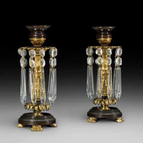Pair of Regency Brass Lustres
