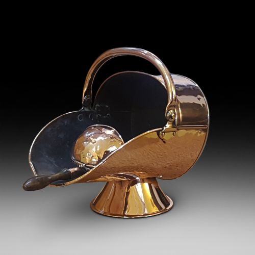 Late Victorian Copper Coal Scuttle