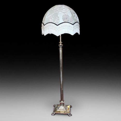Victorian Brass Standard Extending Lamp