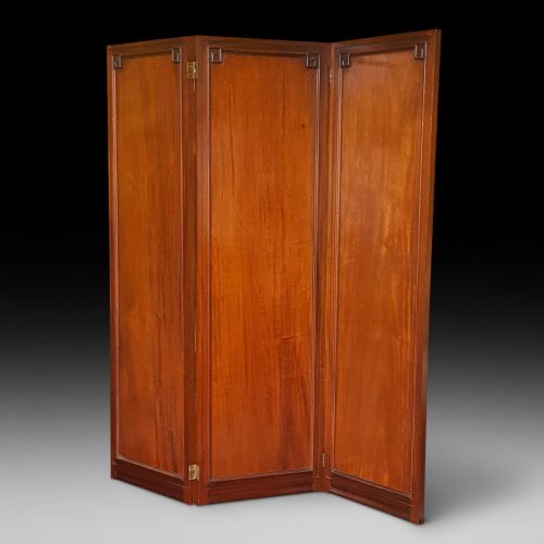 Victorian Figured Mahogany Three Fold Screen