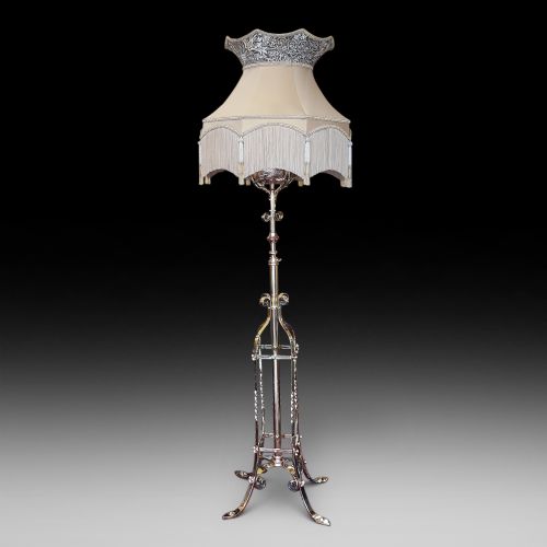 Arts and Crafts Copper and Brass Extendable Standard Lamp