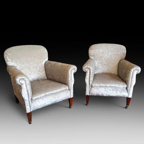 Pair of Late 19thc Mahogany Arm Chairs