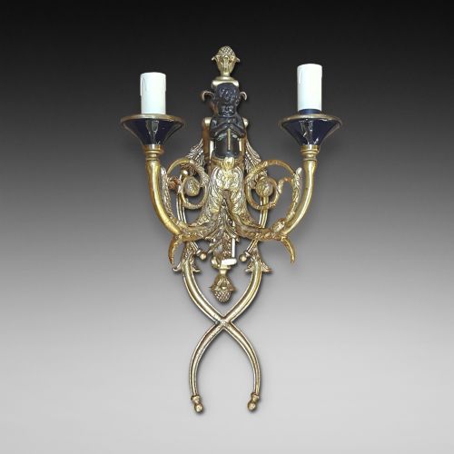 19thc French Bronze and Ormolu Wall Light