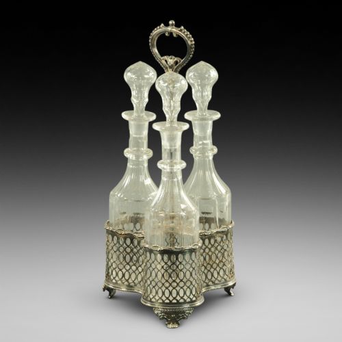 Silver Plated Three Bottle Decanter Stand