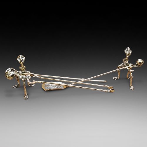Set of Late 19thc Fire Irons and Dogs