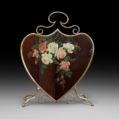 Brass Framed Mirrored Fire Screen