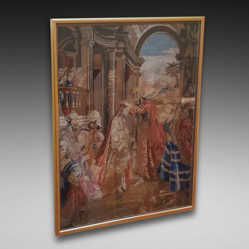 Large Petit Point Framed Tapestry