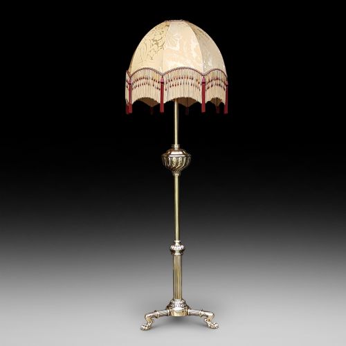 Early 20thc Brass Standard Lamp