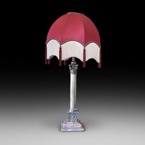 Edwardian Gilt Metal and Marble Lamp