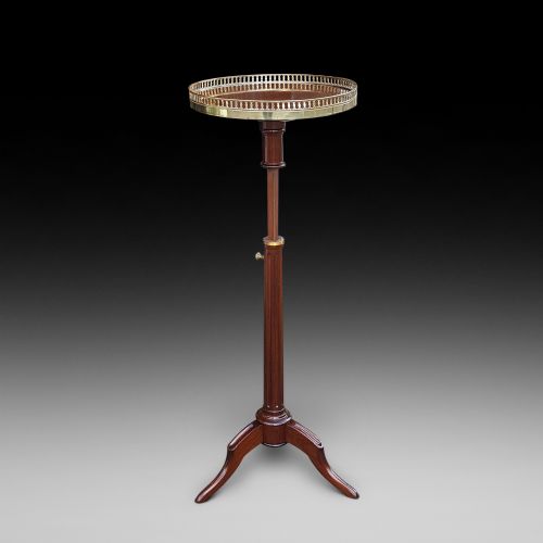Late 19thc French Mahogany Adjustable Side Lamp Table