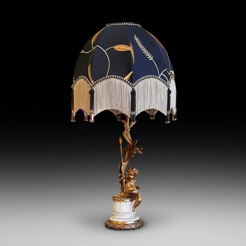 Early 20thc Gilt Metal Lamp
