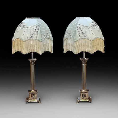 Pair of Early 20thc Silver Plate Candlesticks
